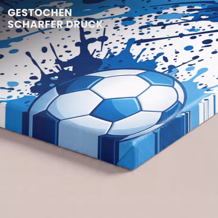 Voetballen - Verf - Sport - Blauw canvas 2cm klein -closeup_print_DE