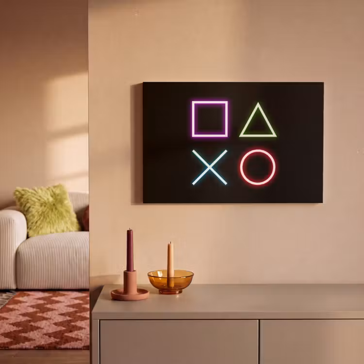 Gaming - Neon - Console - Zwart - Controller - Gamen canvas 2cm klein -sfeer1