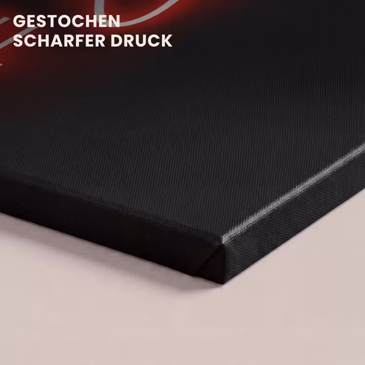Gaming - Quotes - Gaming and chill - Neon - Rood canvas 2cm klein -closeup_print_DE