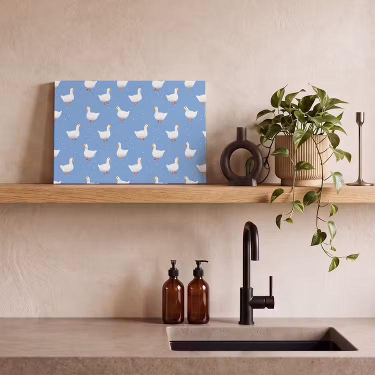 Ganzen - Elegant - Blauw canvas 2cm klein 34 -sfeer3