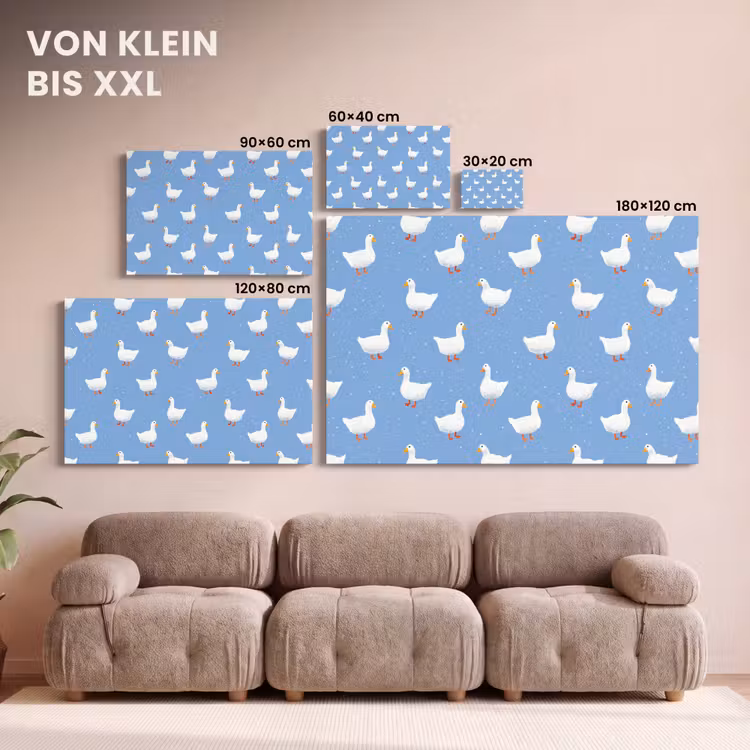 Ganzen - Elegant - Blauw canvas 2cm klein 34 -Xsfeer8_DE