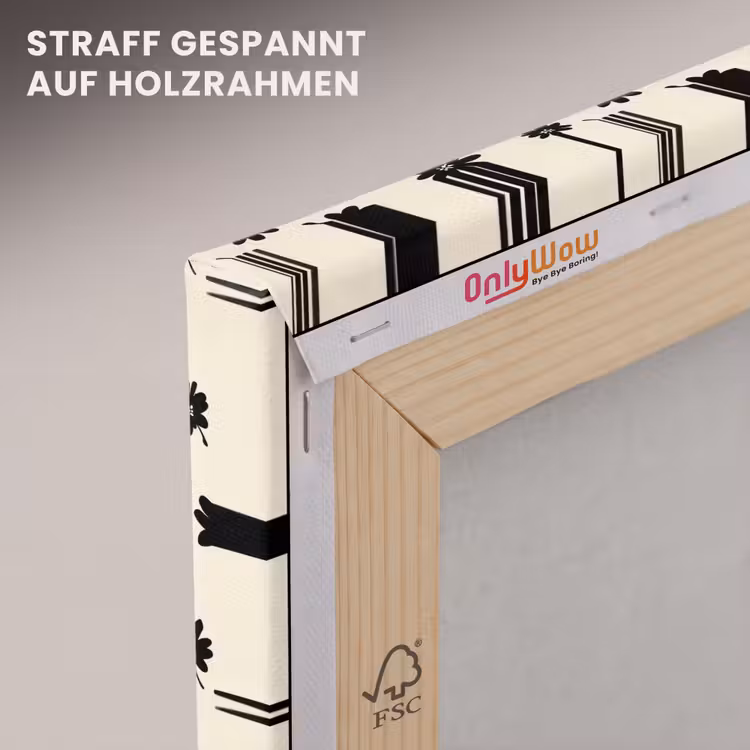 Madeliefjes - Grafisch - Zwart - Beige canvas 2cm klein 34 -uniquesellingpoint_afwerking-onlywow_DE