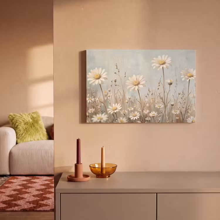 Madelief - Illustratie - Wit canvas 2cm klein -sfeer1