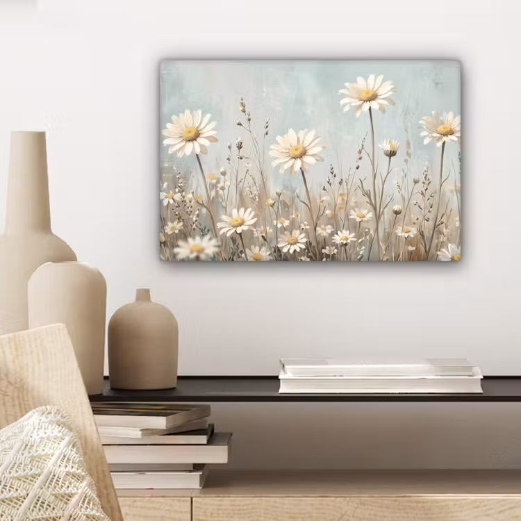 Madelief - Illustratie - Wit canvas 2cm klein -closeup_print_DE