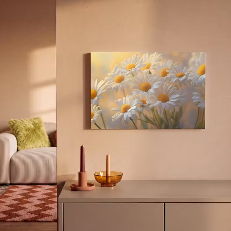 Madeliefjes - Wit - Zonlicht canvas 2cm klein -sfeer1