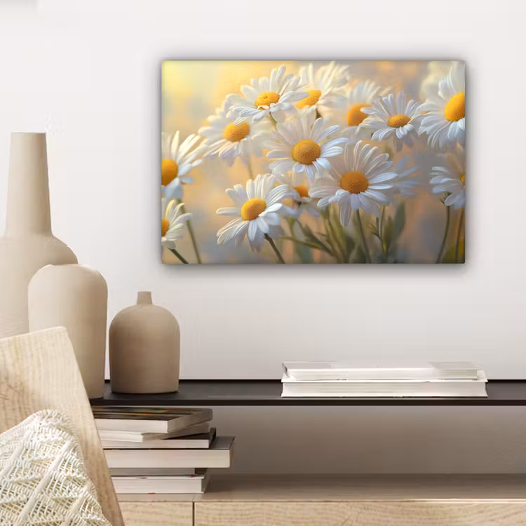 Madeliefjes - Wit - Zonlicht canvas 2cm klein -closeup_print_DE