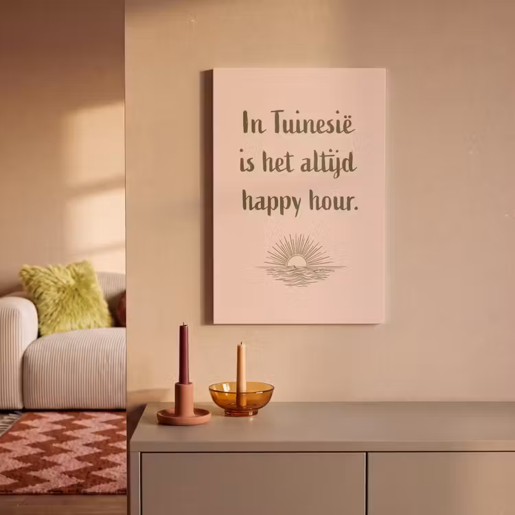 Tuin - Roze - Quote - Zon canvas 2cm klein -sfeer1