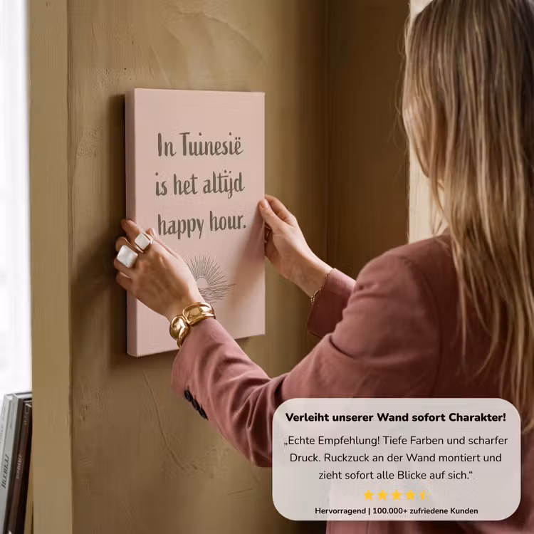 Tuin - Roze - Quote - Zon canvas 2cm klein -sfeer3