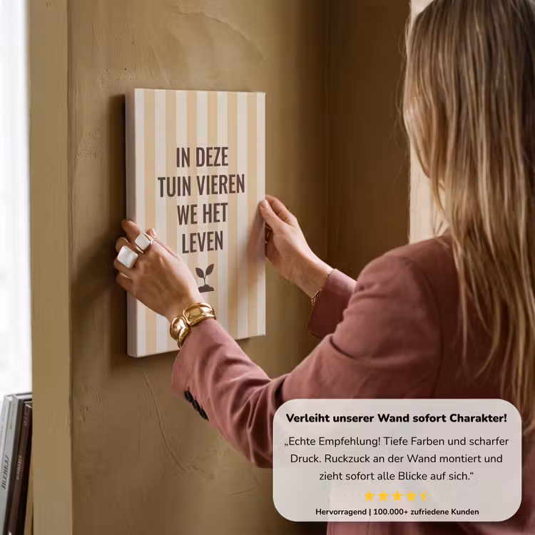 Tuin - Quote - Strepen - Zomer canvas 2cm klein -Xsfeer7_DE