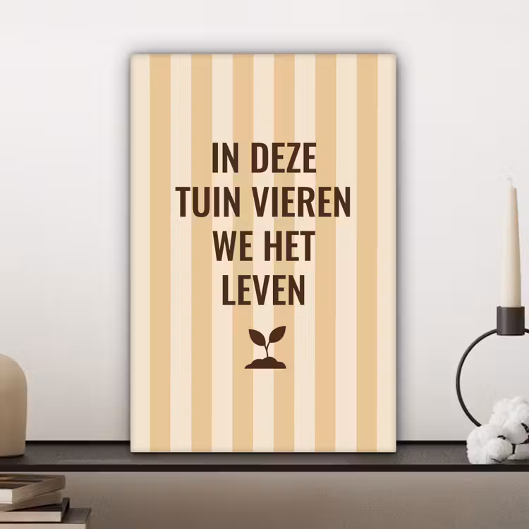 Tuin - Quote - Strepen - Zomer canvas 2cm klein -sfeer6