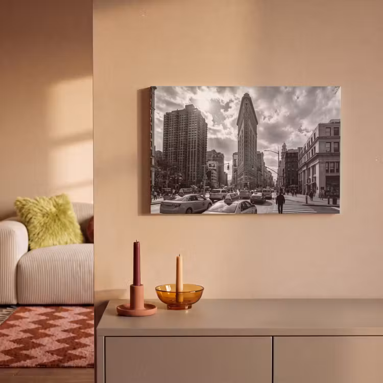 Gebouw - Hoogbouw - Stad - Architectuur - Zwart-wit canvas 2cm klein -sfeer1