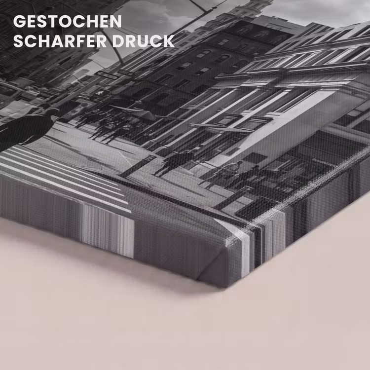 Gebouw - Hoogbouw - Stad - Architectuur - Zwart-wit canvas 2cm klein -closeup_print_DE