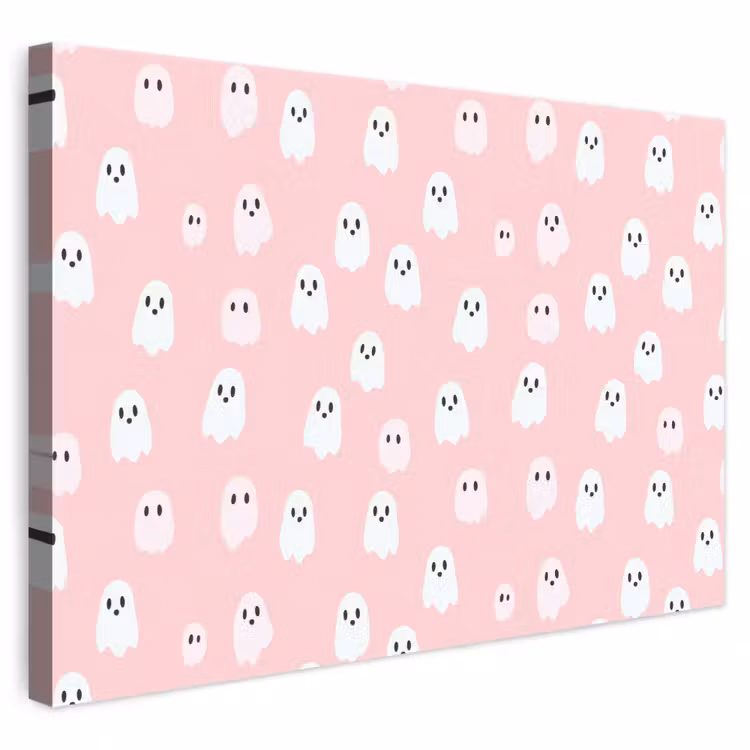 Spookjes - Patroon - Roze canvas 2cm klein 34 -3d
