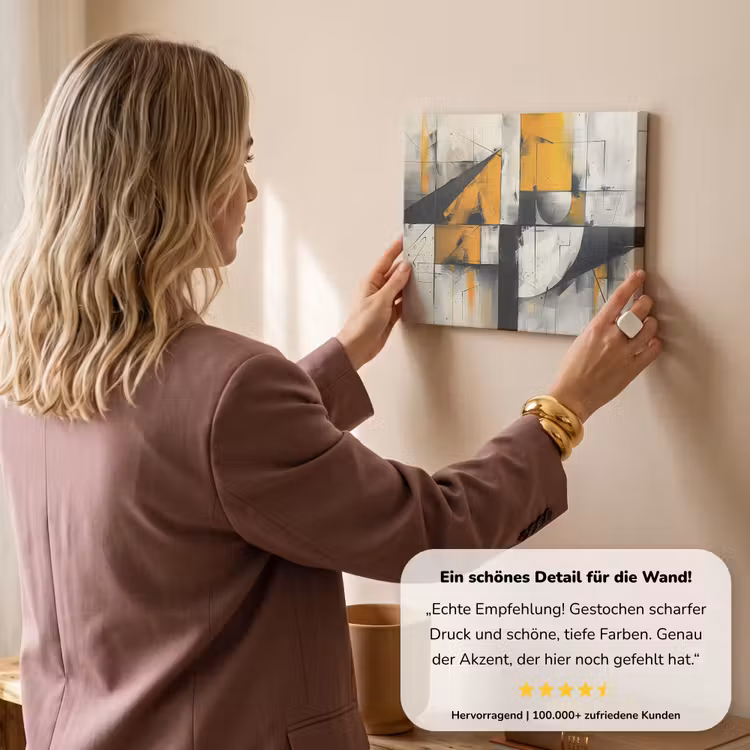 Geel - Abstract - Modern - Vormen canvas 2cm klein -Xsfeer7_DE