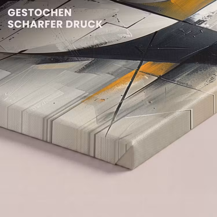 Geel - Abstract - Modern - Vormen canvas 2cm klein -closeup_print_DE