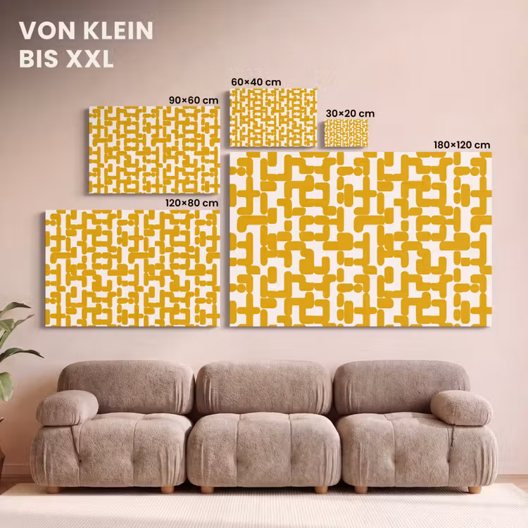 Geel - Beige - Patroon canvas 2cm klein 34 -Xsfeer8_DE