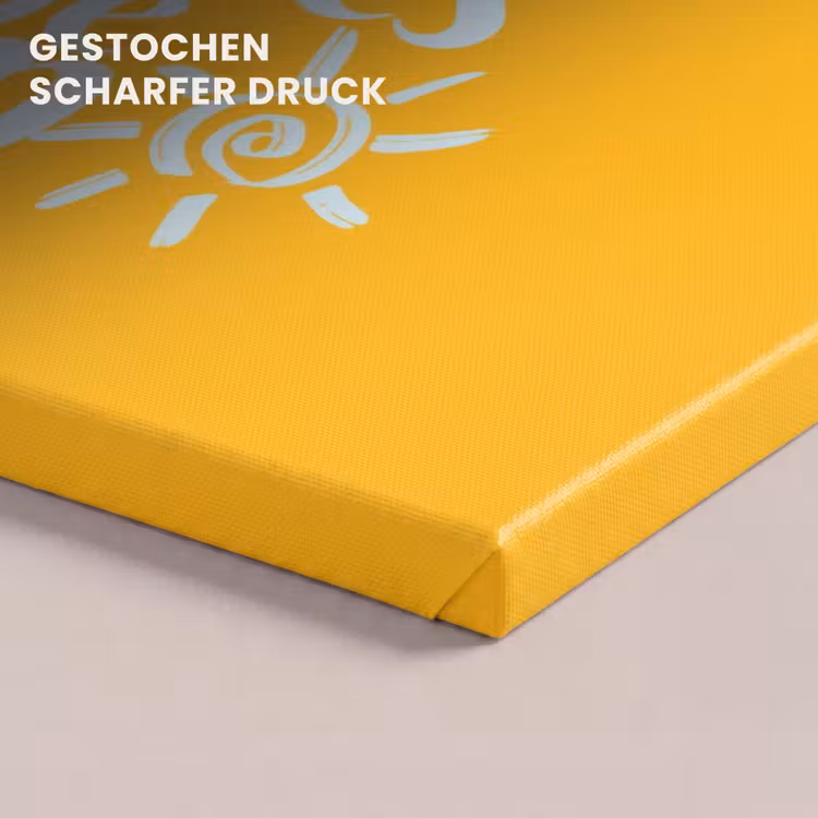Geel - Blauw - Here comes the sun canvas 2cm klein -closeup_print_DE