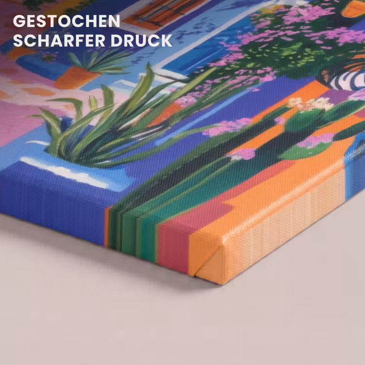 Geel - Blauw - Oranje - Huis canvas 2cm klein -uniquesellingpoint_afwerking-onlywow_DE