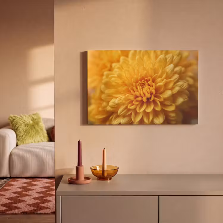 Geel - Chrysant - Zachtheid canvas 2cm klein -sfeer1
