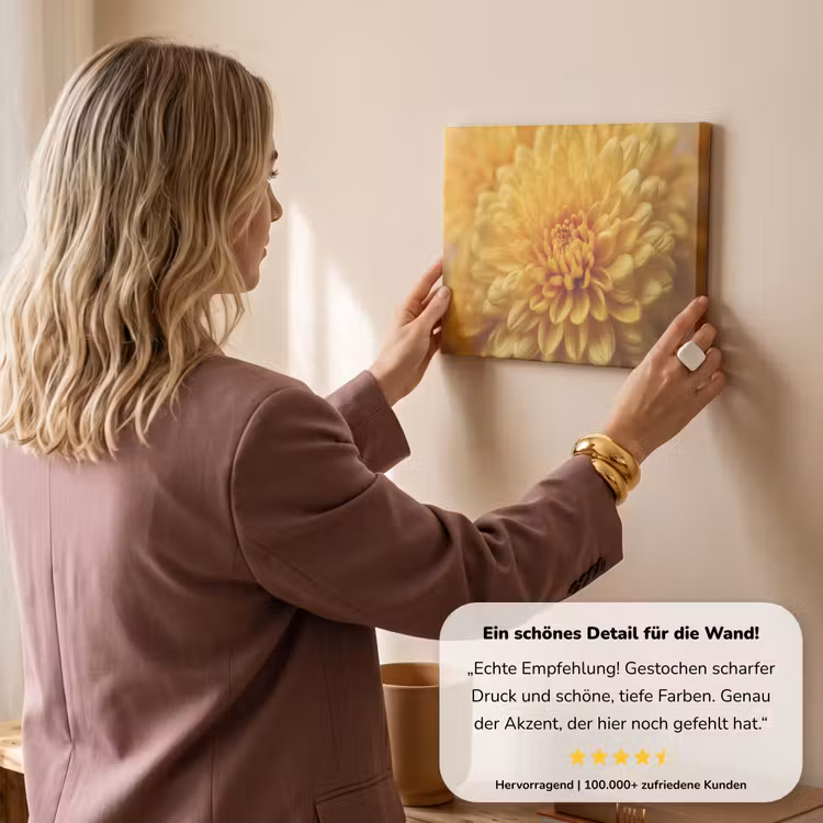 Geel - Chrysant - Zachtheid canvas 2cm klein -Xsfeer7_DE