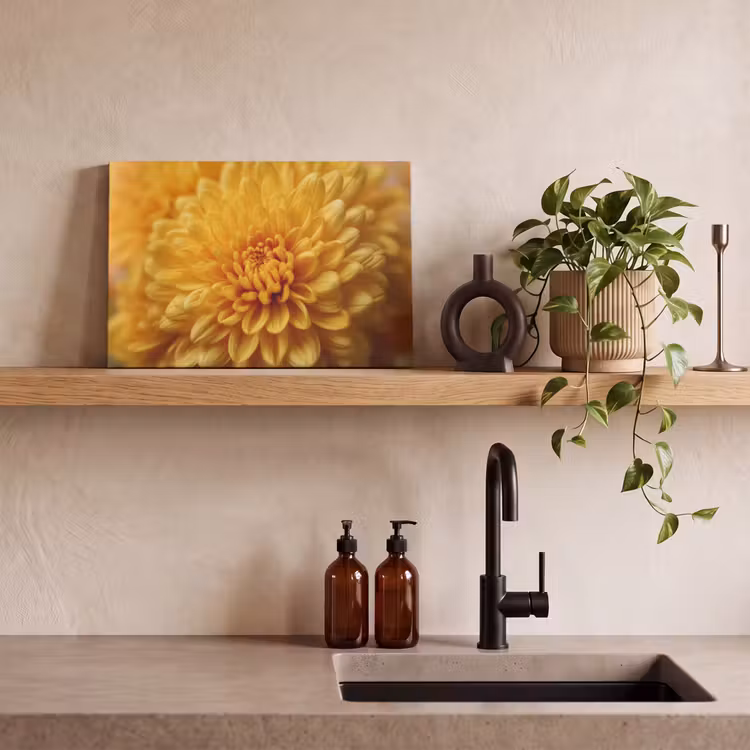 Geel - Chrysant - Zachtheid canvas 2cm klein -sfeer3
