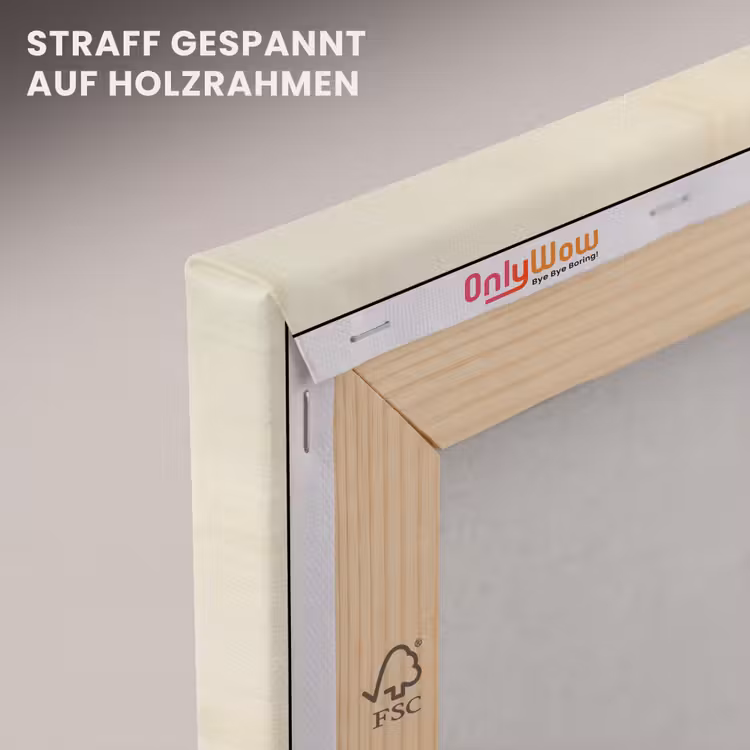 Geel - Vis - Strepen - Tropisch canvas 2cm klein -uniquesellingpoint_afwerking-onlywow_DE