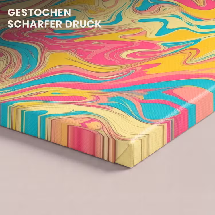 Geel - Roze - Blauw - Retro canvas 2cm klein -closeup_print_DE