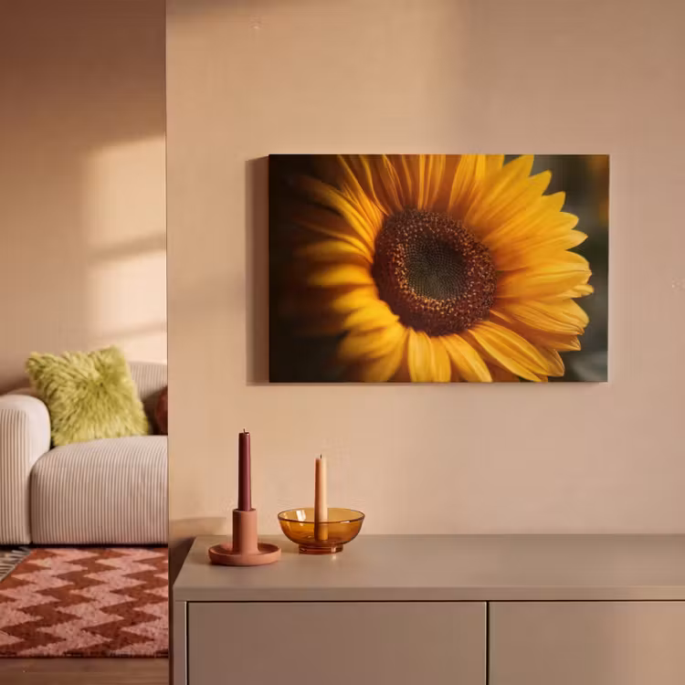 Geel - Zonnebloem - Zomers canvas 2cm klein -sfeer1