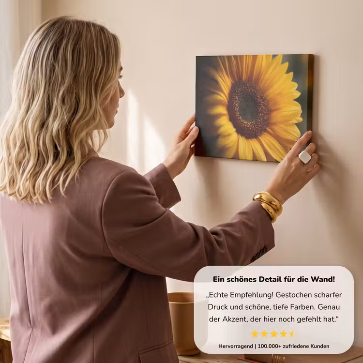 Geel - Zonnebloem - Zomers canvas 2cm klein -sfeer3
