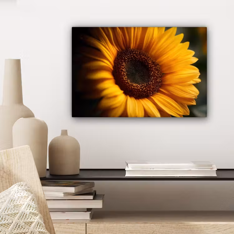 Geel - Zonnebloem - Zomers canvas 2cm klein -closeup_print_DE