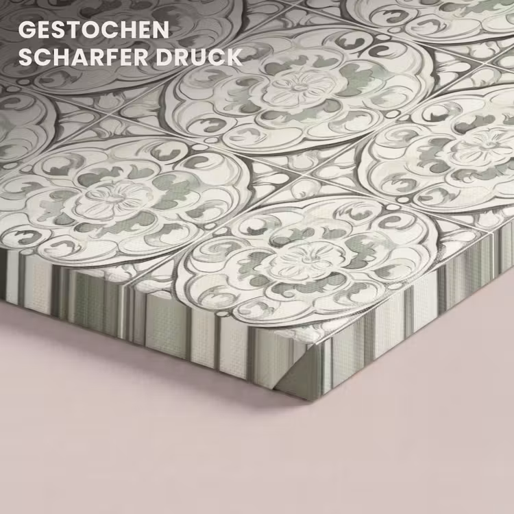 Krulornament - Tegel - Groen canvas 2cm klein 34 -closeup_print_DE