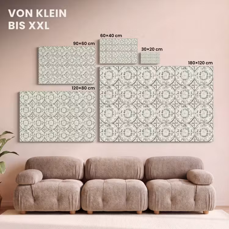 Krulornament - Tegel - Groen canvas 2cm klein 34 -Xsfeer8_DE