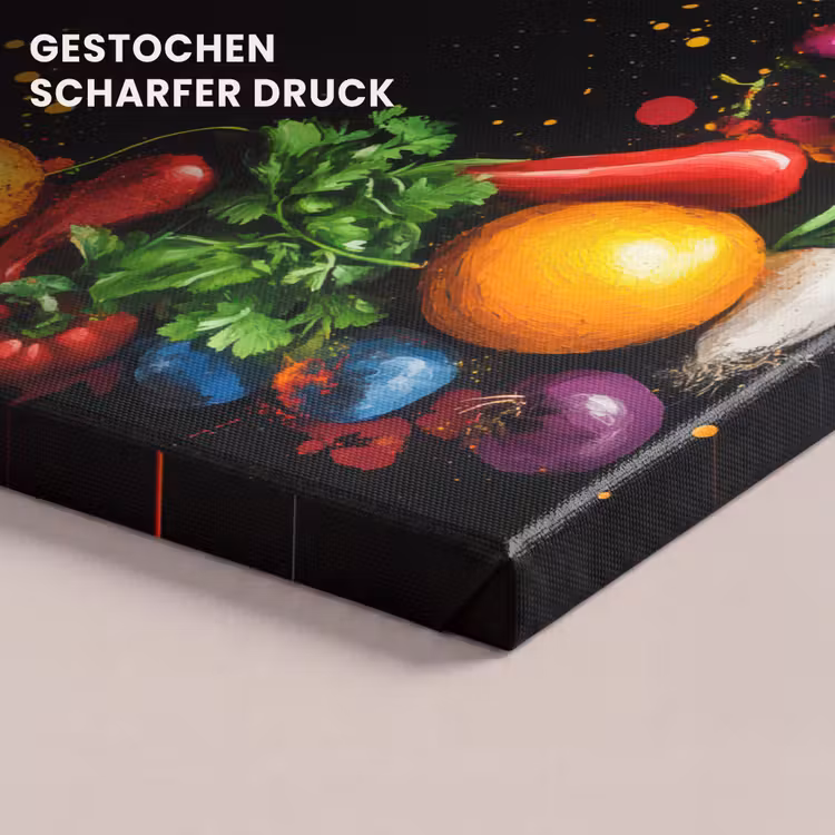 Groente - Graffiti - Kleurrijk - Koken - Abstract canvas 2cm klein -uniquesellingpoint_afwerking-onlywow_DE