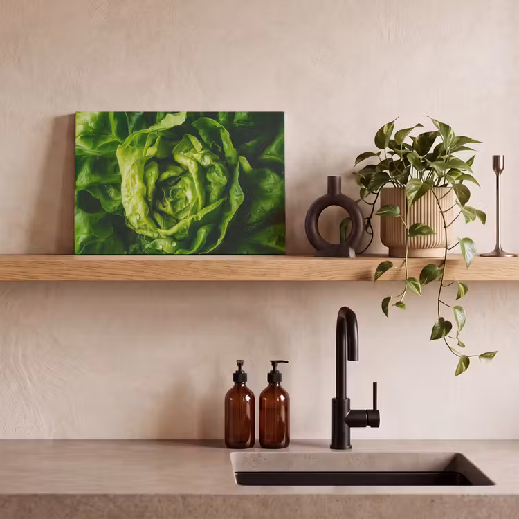 Groente - Sla - Groen canvas 2cm klein -sfeer6