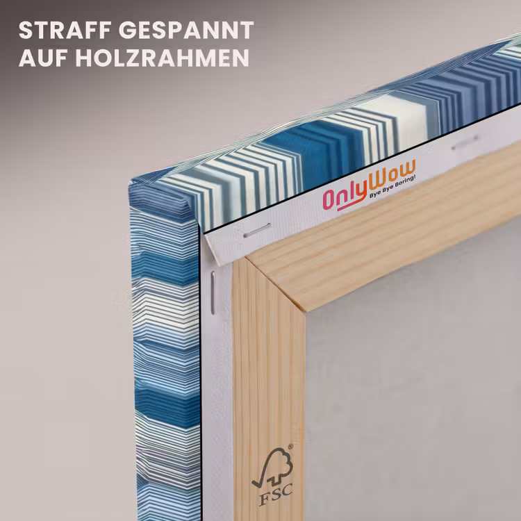 Getekend - Blauw - Wit - Golvend - Streepjes canvas 2cm klein 34 -uniquesellingpoint_afwerking-onlywow_DE
