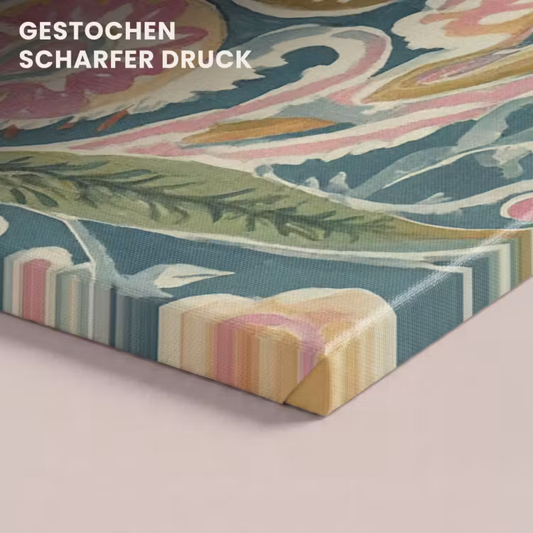 Patroon - Kleurrijk - Sierlijk - Groen canvas 2cm klein -uniquesellingpoint_afwerking-onlywow_DE
