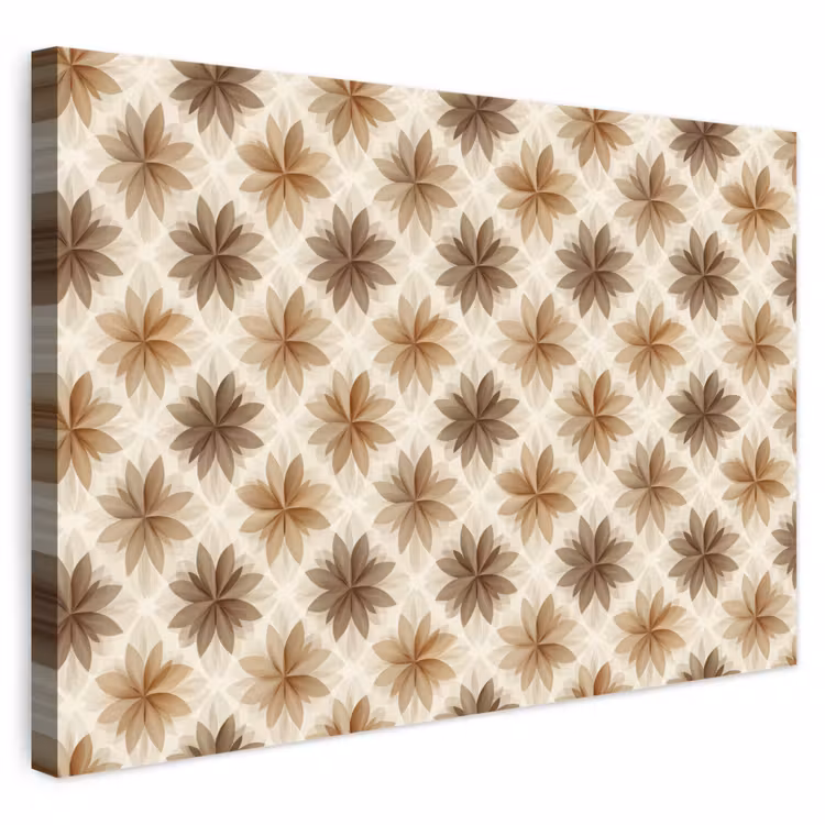 Geografisch - Patroon - Bruin canvas 2cm klein 34 -3d