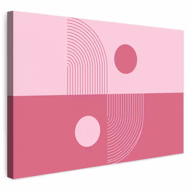 Geometrie - Patroon - Abstract - Roze - Modern canvas 2cm klein -3d