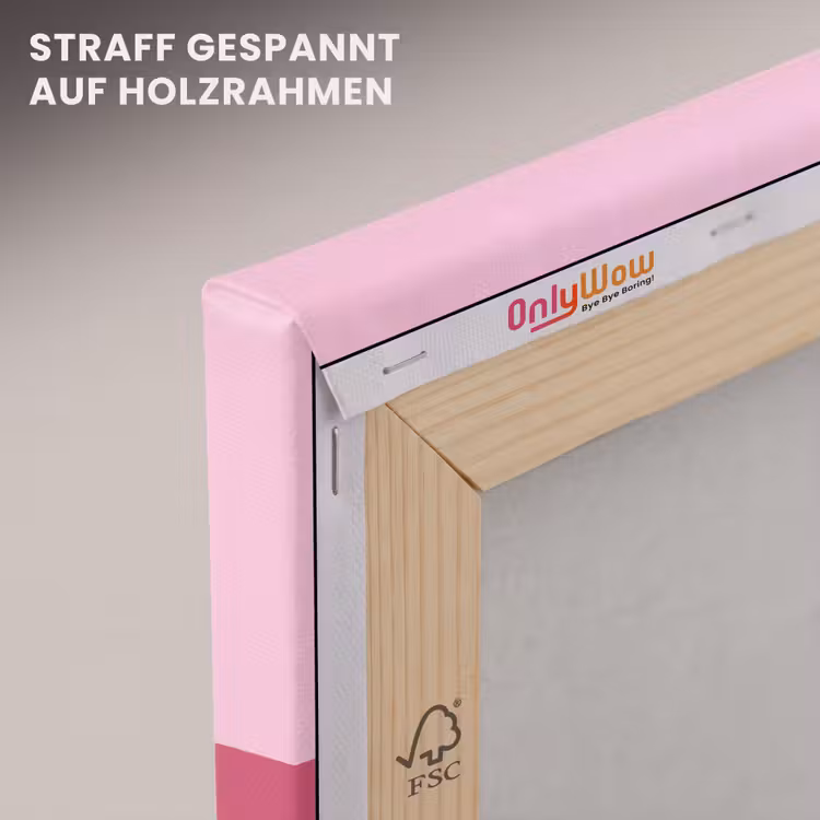 Geometrie - Patroon - Abstract - Roze - Modern canvas 2cm klein -uniquesellingpoint_afwerking-onlywow_DE