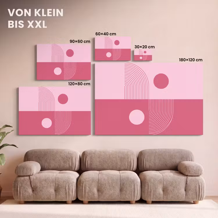 Geometrie - Patroon - Abstract - Roze - Modern canvas 2cm klein -Xsfeer8_DE