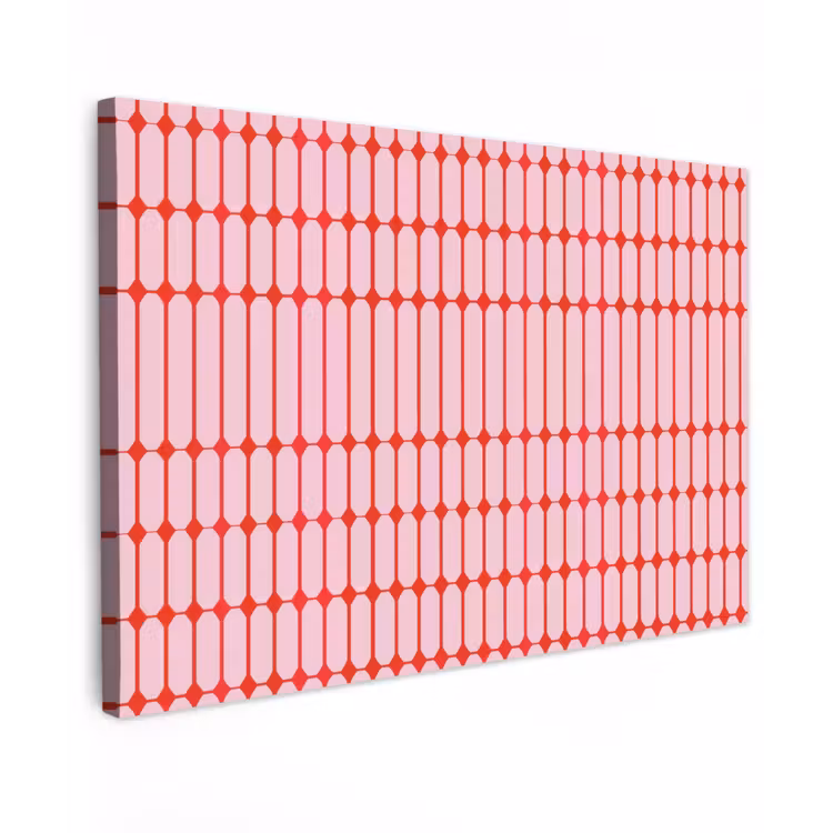 Geometrisch - Minimalistisch - Rood - Roze canvas 2cm klein 34 -z3d