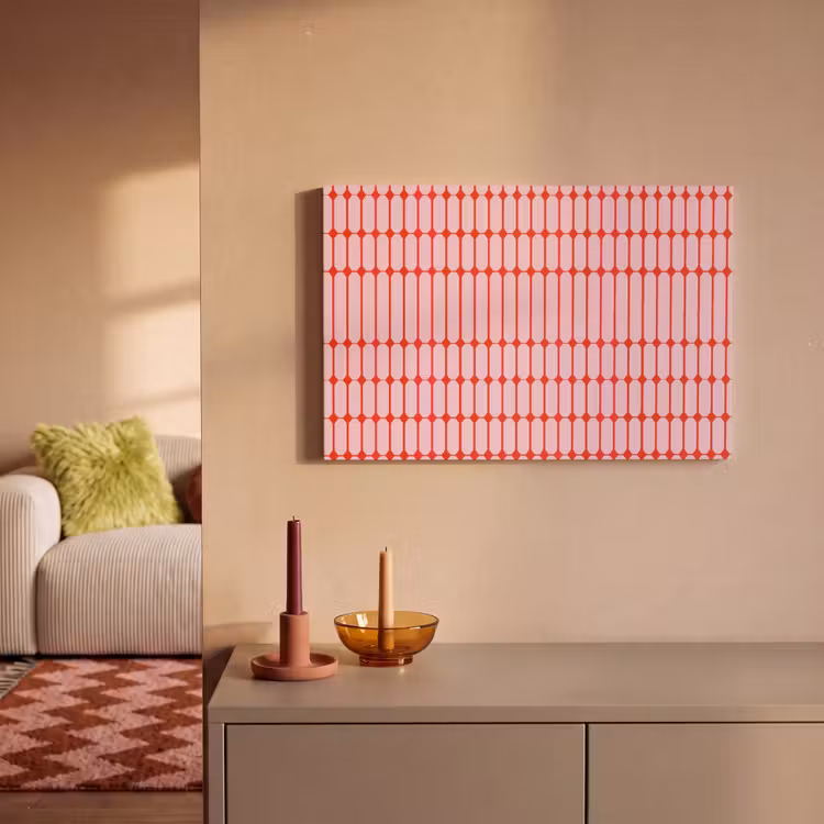 Geometrisch - Minimalistisch - Rood - Roze canvas 2cm klein 34 -sfeer1