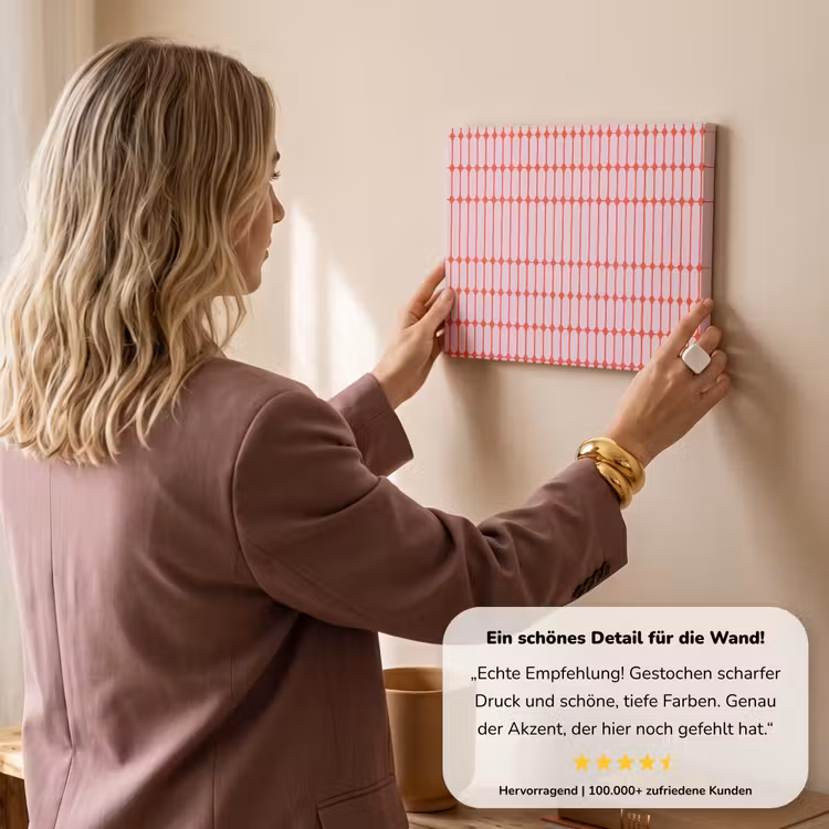 Geometrisch - Minimalistisch - Rood - Roze canvas 2cm klein 34 -sfeer3
