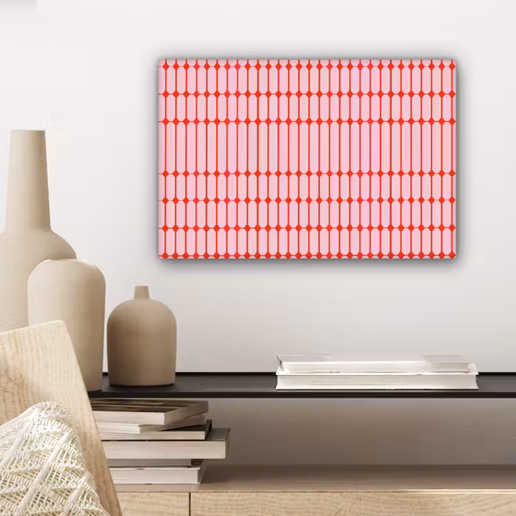 Geometrisch - Minimalistisch - Rood - Roze canvas 2cm klein 34 -sfeer6