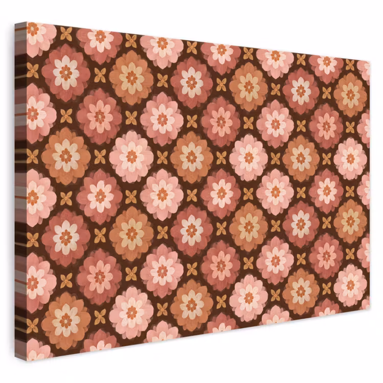 Geometrisch - Bloemen - Kleurrijk canvas 2cm klein 34 -3d