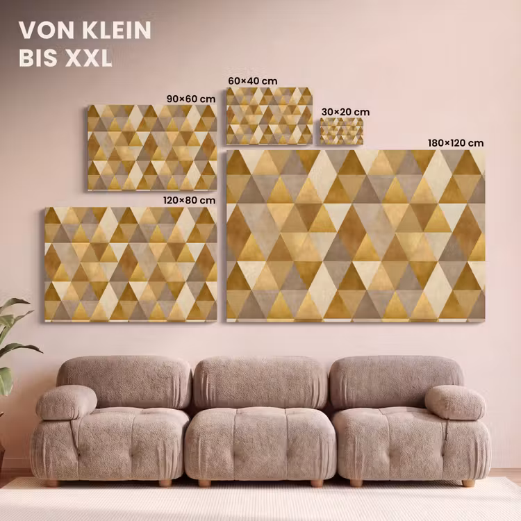 Geometrisch - Driehoek - Goud canvas 2cm klein 34 -Xsfeer8_DE