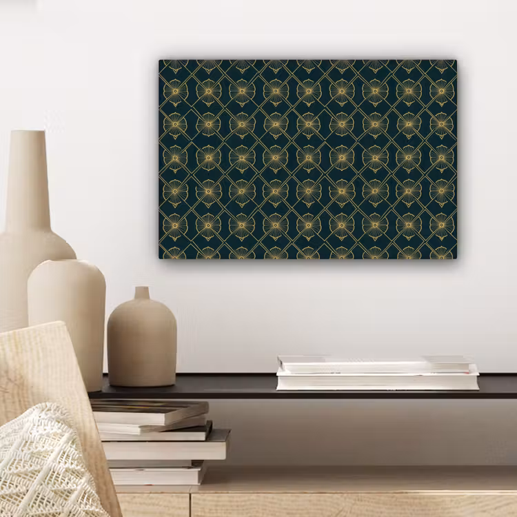 Geometrisch - Elegant - Groen canvas 2cm klein 34 -sfeer6