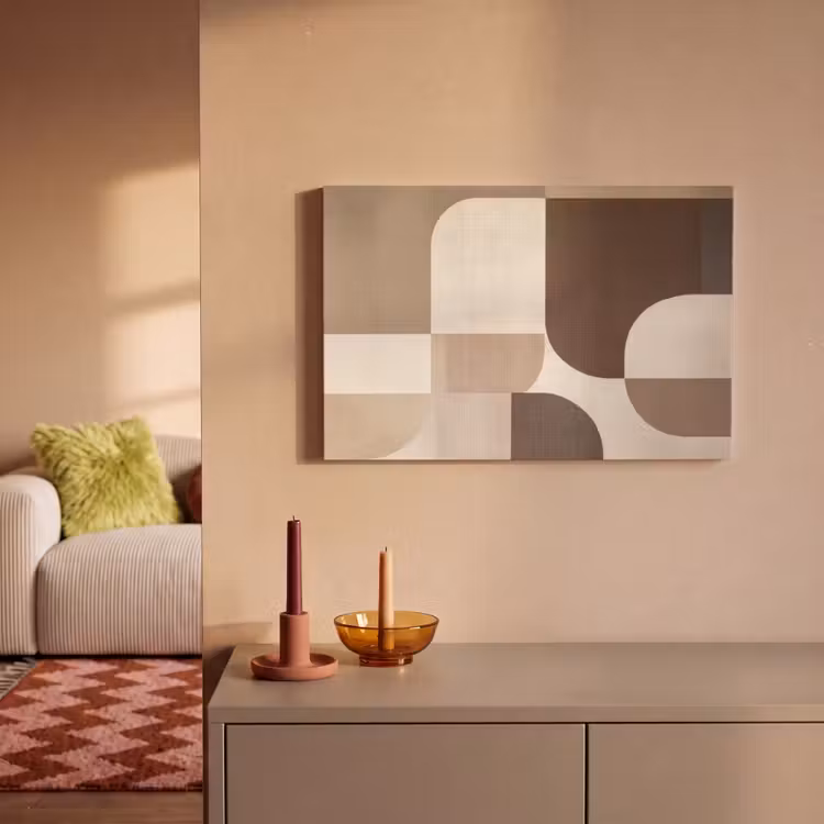 Geometrisch - Geweven structuur - Modern canvas 2cm klein -sfeer1