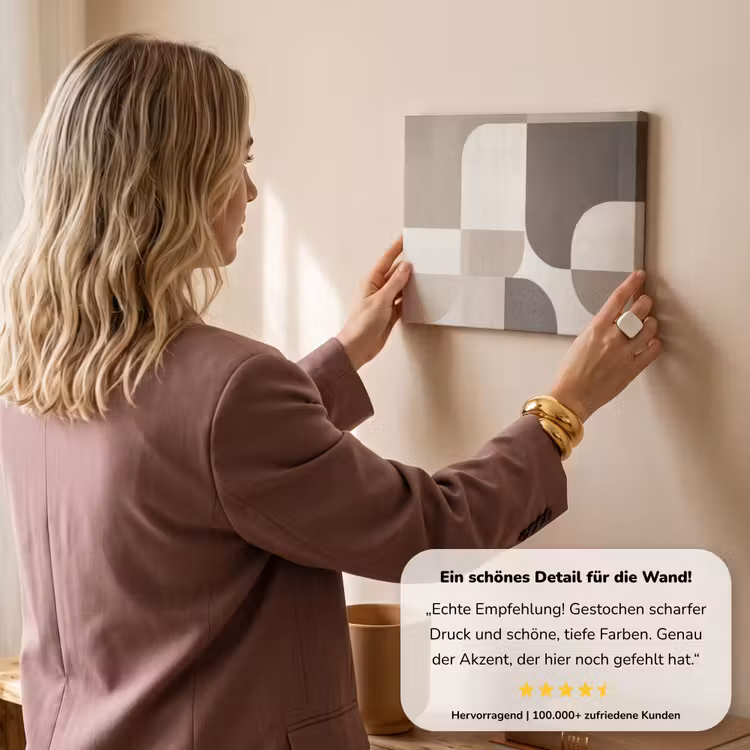 Geometrisch - Geweven structuur - Modern canvas 2cm klein -sfeer3