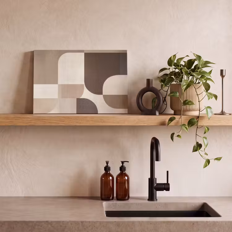 Geometrisch - Geweven structuur - Modern canvas 2cm klein -sfeer6